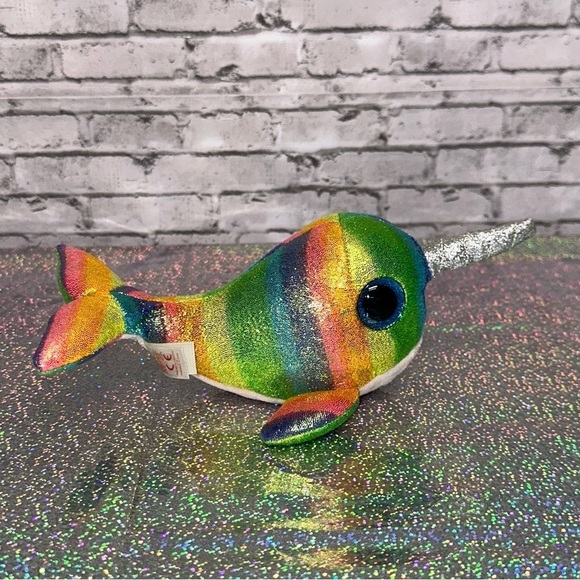 TY Beenie Boo Collection NORI Rainbow Narwhal 9 Inch Plush - Picture 1 of 11